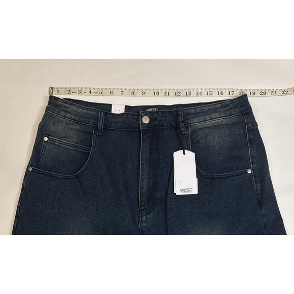 Wesc Unisex Jay Wide Leg Blue Jeans Vintage Mid Wash 5 Pocket Comfort W38 L32 - Picture 5 of 6
